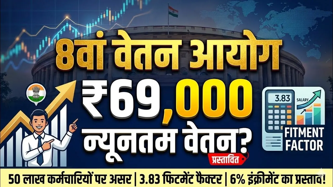 8वें वेतन आयोग की बैठक में हुआ बड़ा खुलासा! ₹69,000 Minimum Pay और 3.83 Fitment Factor कर्मचारियों की बल्ले-बल्ले
